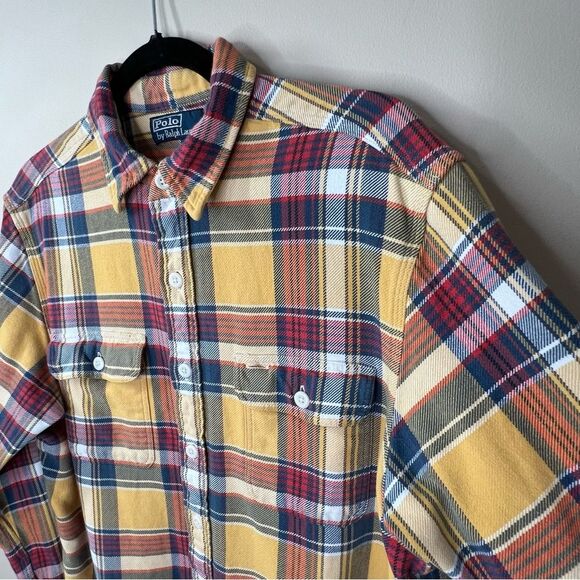 Polo by Ralph Lauren Plaid Classic 90’s Long Sleeve Button Down Flannel Large - Picture 2 of 12